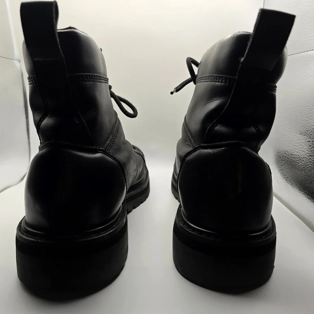 Harley Davidson Mens Black Leather Flame Boots Lace Up Biker 94096 Size 12